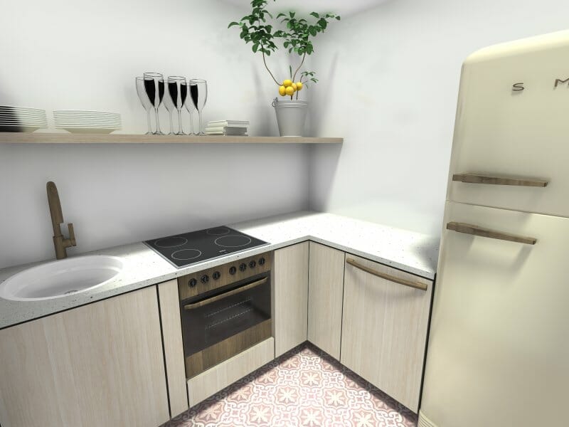 Small kitchen layout 3D Photo